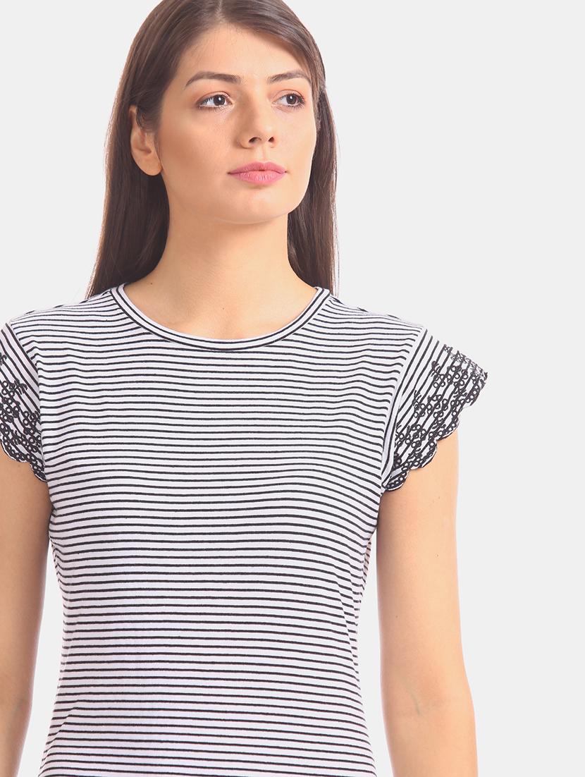 round neck striped top - 17645352 - Zoom Image - 5