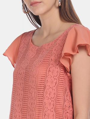 flutter sleeve lace top - 17645355 - Standard Image - 5