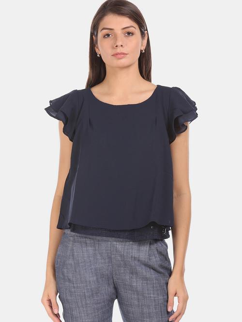 tiered sleeve lace detail top - 17645358 - Standard Image - 1