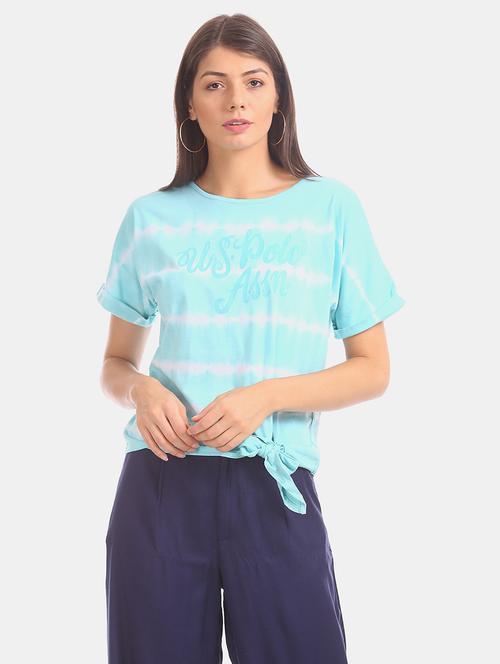 round neck tie & dye top - 17645361 - Standard Image - 1