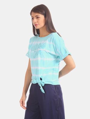 round neck tie & dye top - 17645361 - Standard Image - 2