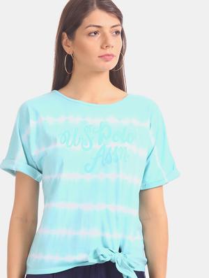 round neck tie & dye top - 17645361 - Standard Image - 5