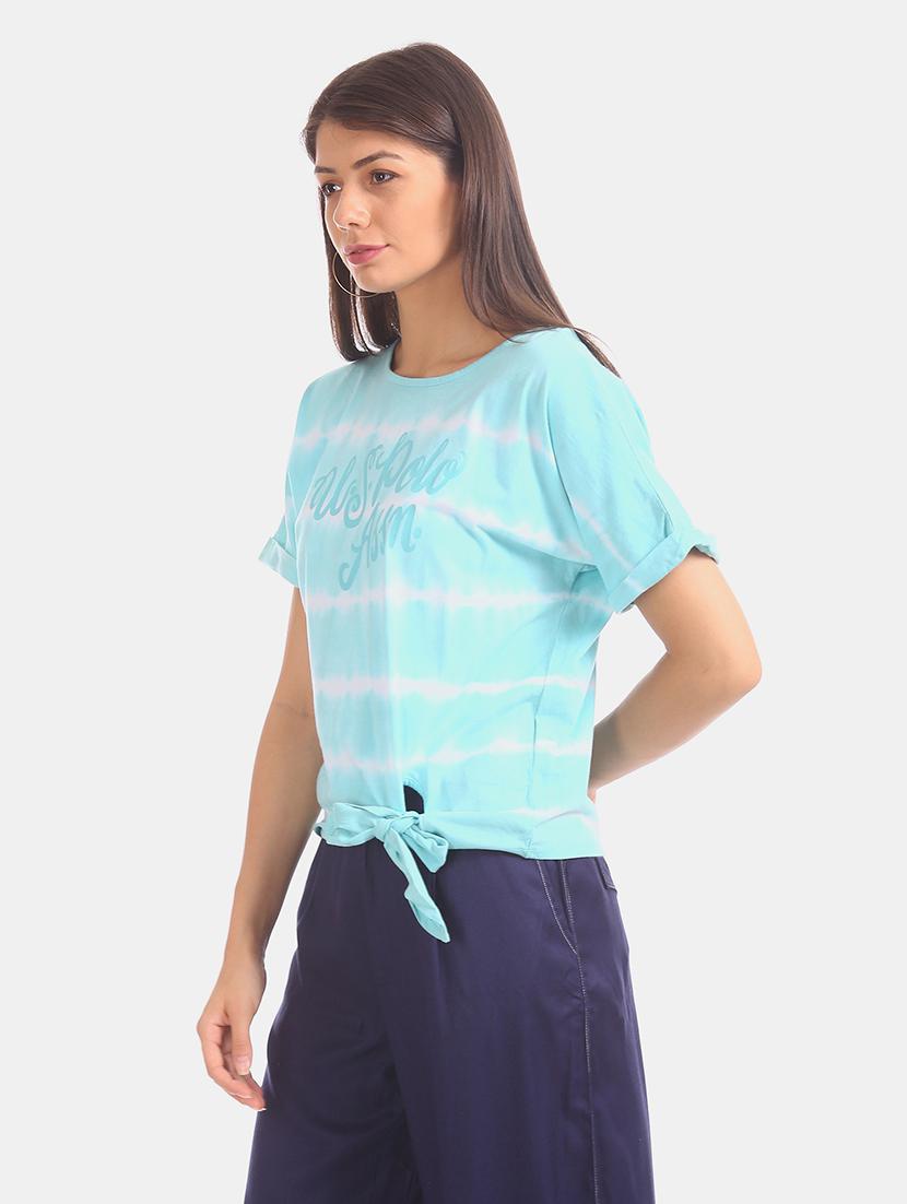 round neck tie & dye top - 17645361 - Zoom Image - 2