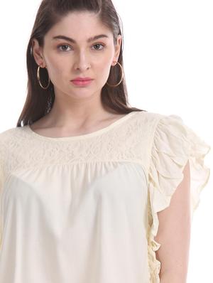 frill detail crop top - 17645366 - Standard Image - 6