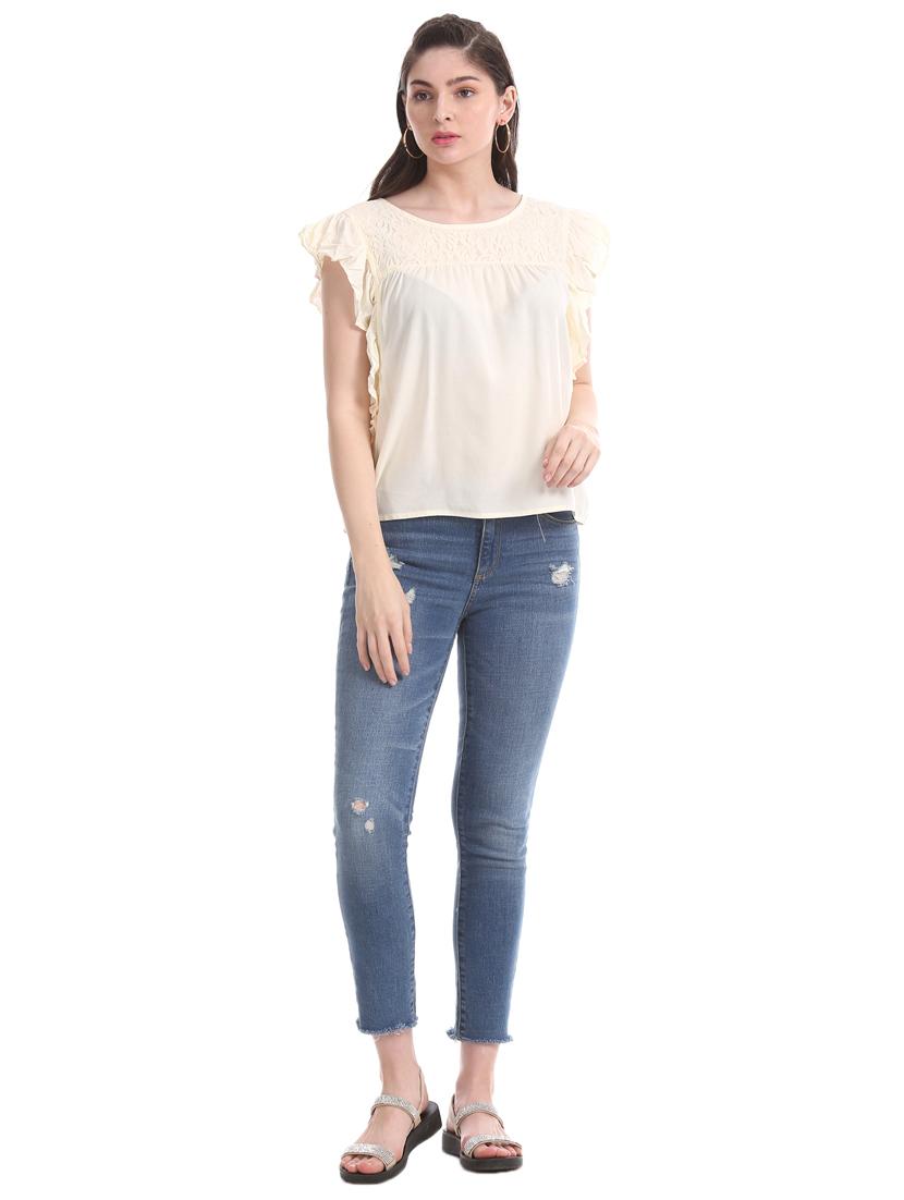 frill detail crop top - 17645366 - Zoom Image - 5