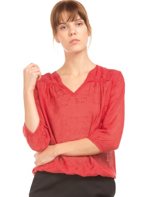 v-neck blouson top - 17645397 - Standard Image - 1