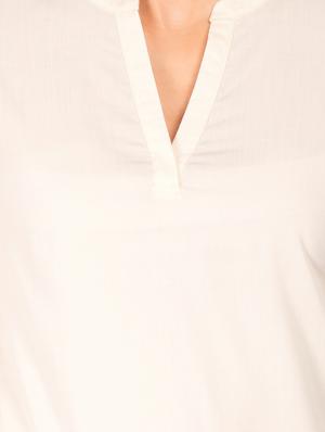 solid mandarin neck top - 17645399 - Standard Image - 5