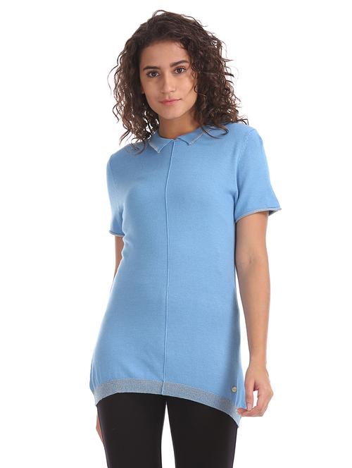 shirt collar solid top - 17645410 - Standard Image - 1