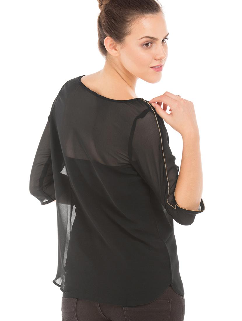 round neck solid top - 17645414 - Zoom Image - 3