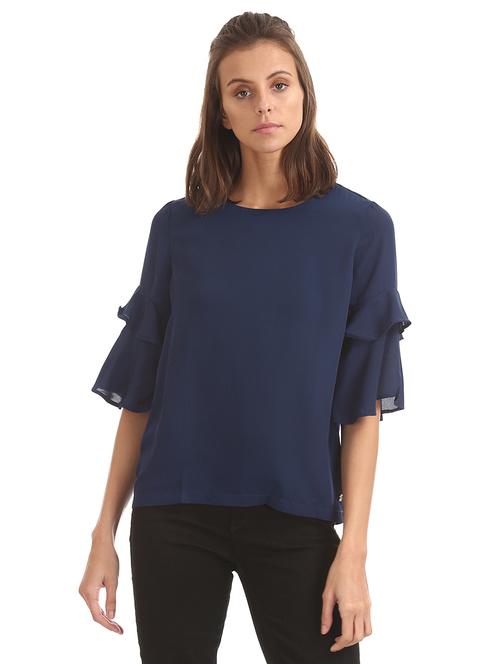 bell sleeves solid top - 17645433 - Standard Image - 1