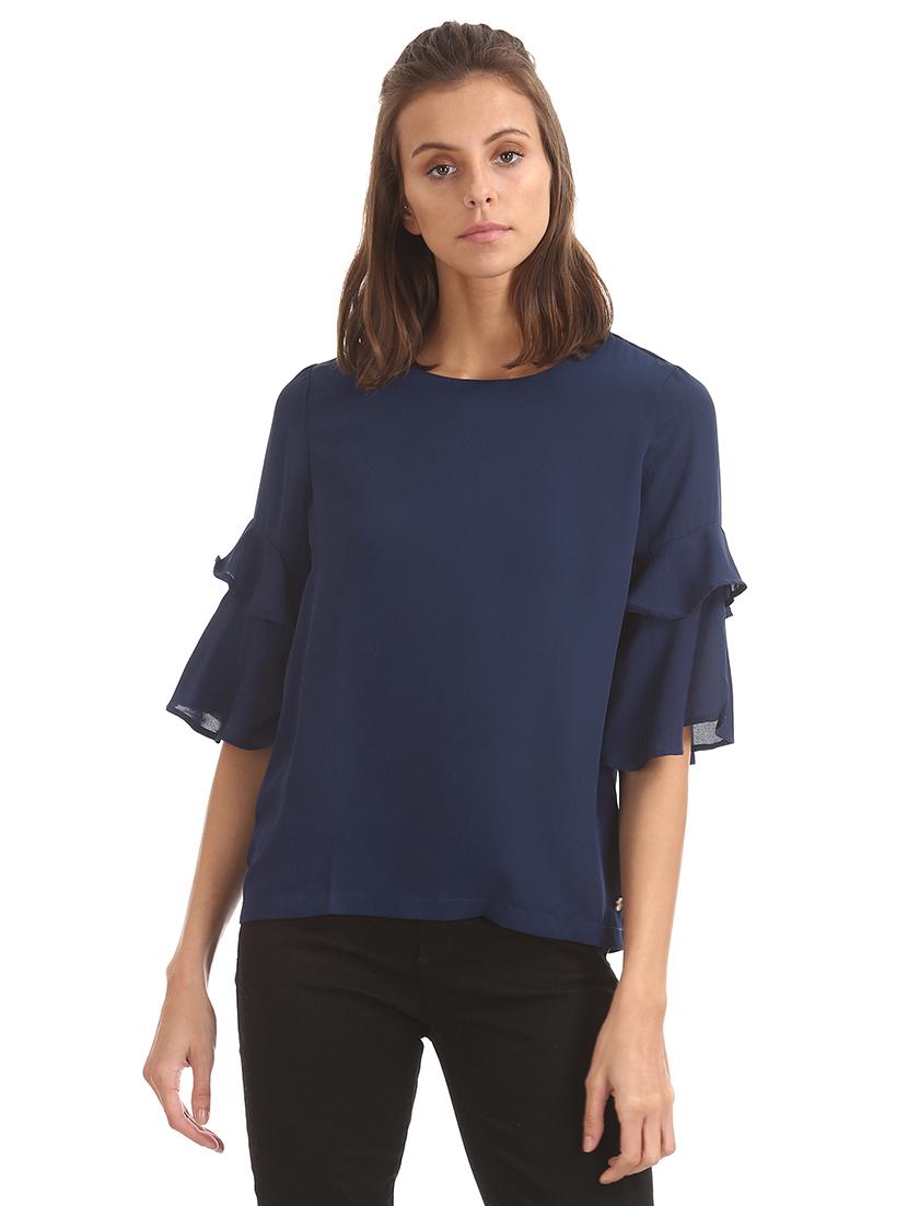 bell sleeves solid top - 17645433 - Zoom Image - 1