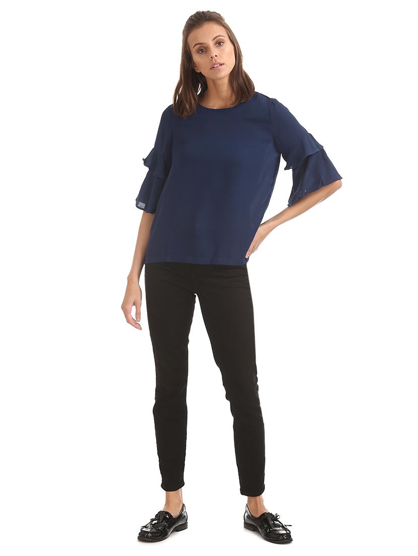 bell sleeves solid top - 17645433 - Zoom Image - 4