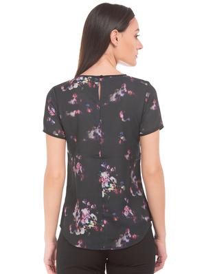round neck printed top - 17645449 - Standard Image - 3