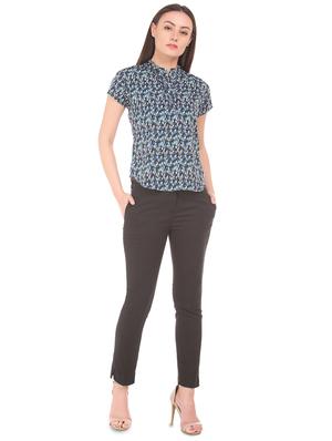 mandarin neck printed top - 17645508 - Standard Image - 3