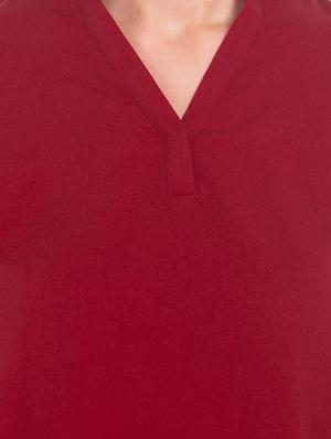 mandarin neck solid top - 17645509 - Standard Image - 5