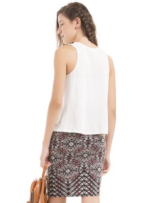 round neck solid top - 17645517 - Standard Image - 3