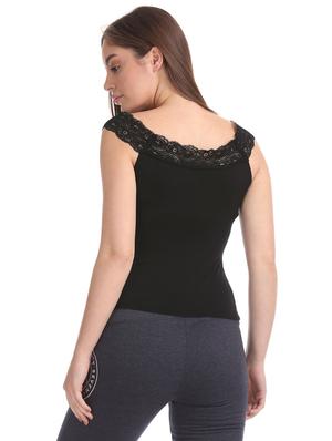 lace trim off shoulder top - 17645525 - Standard Image - 3