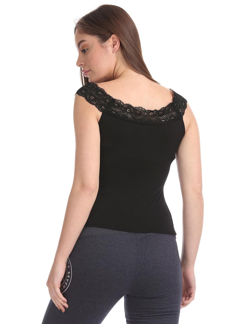 lace trim off shoulder top - 17645525 - Zoom Image - 3