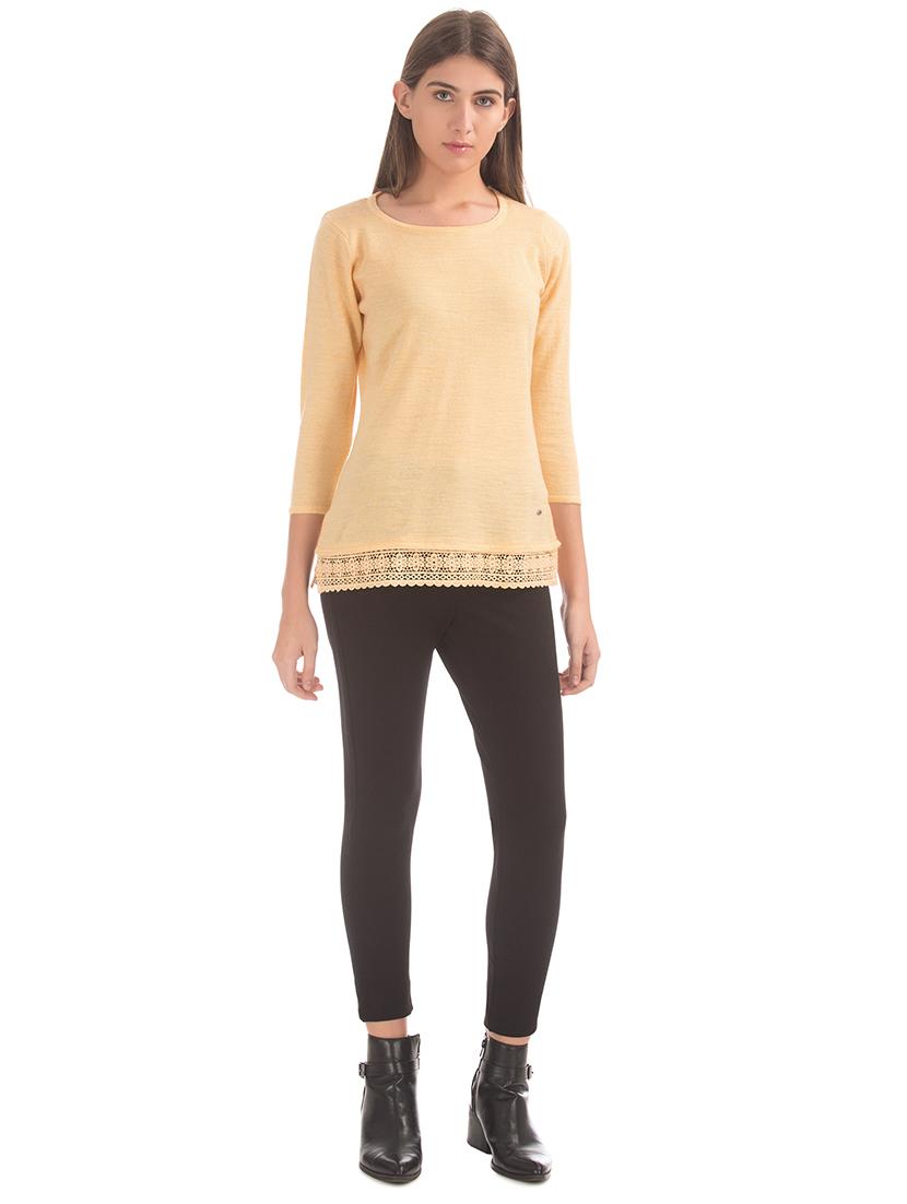 lace hem solid top - 17645537 - Zoom Image - 4