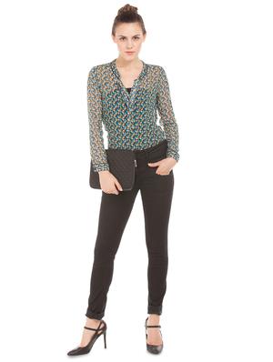 houndstooth printed sheer top - 17645549 - Standard Image - 4