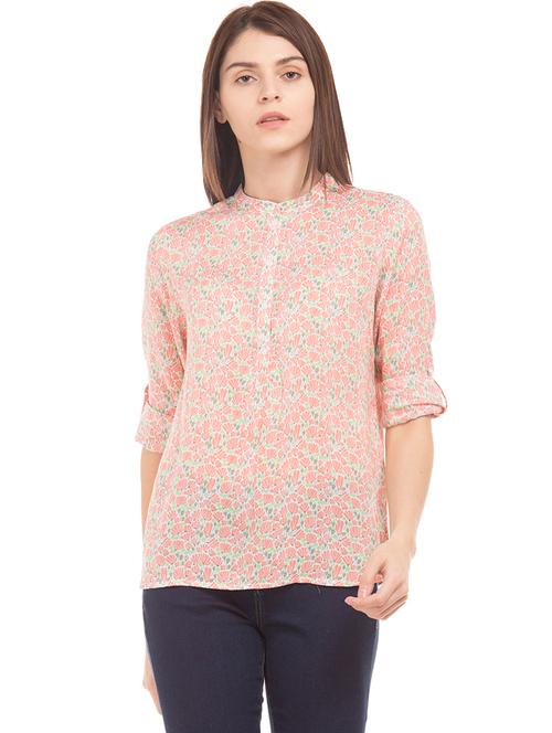 mandarin neck floral top - 17645572 - Standard Image - 1