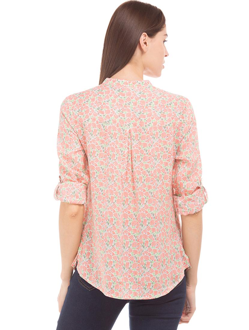 mandarin neck floral top - 17645572 - Zoom Image - 3