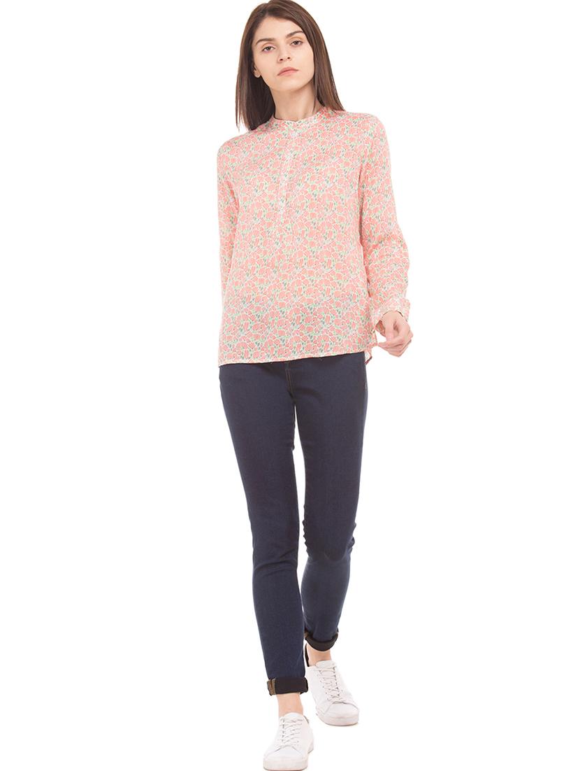 mandarin neck floral top - 17645572 - Zoom Image - 4