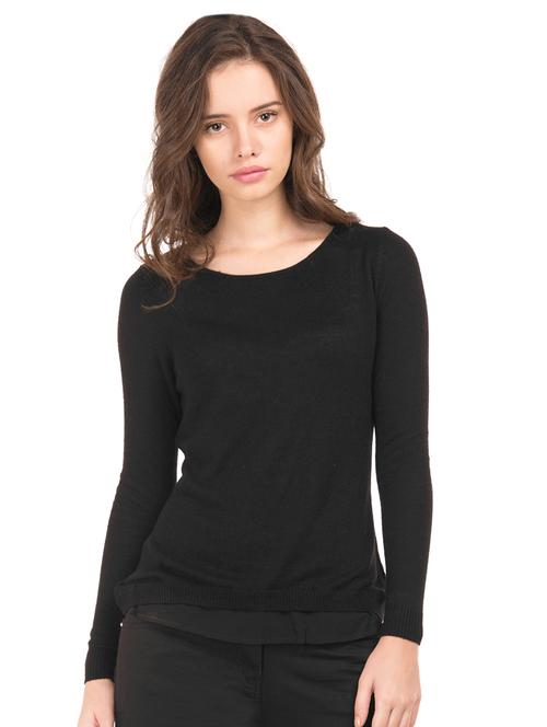round neck solid top - 17645591 - Standard Image - 1