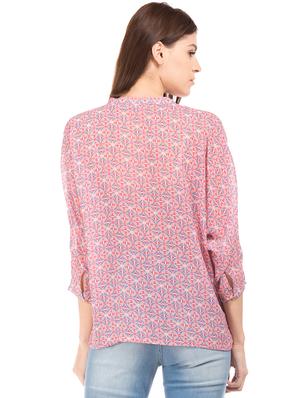 mandarin neck boxy top - 17645613 - Standard Image - 3