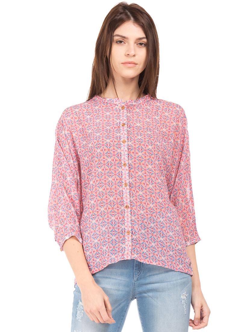 mandarin neck boxy top - 17645613 - Zoom Image - 1