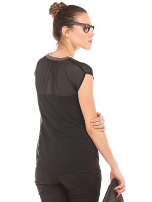 contrast trim sheer top - 17645629 - Standard Image - 2