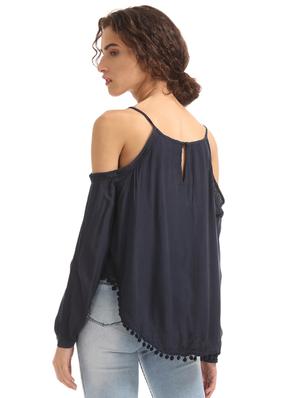 cold shoulder peasant top - 17645637 - Standard Image - 3
