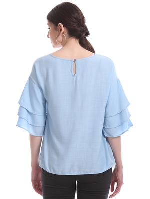 bell sleeved solid top - 17645654 - Standard Image - 3