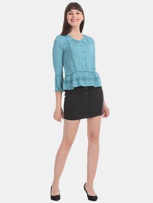 bell sleeve lace panel top - 17645662 - Standard Image - 4