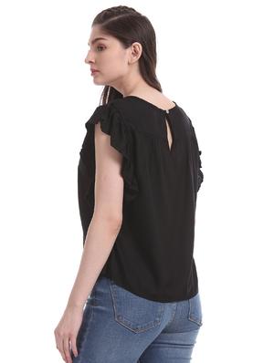 lace yoke ruffle top - 17645664 - Standard Image - 3