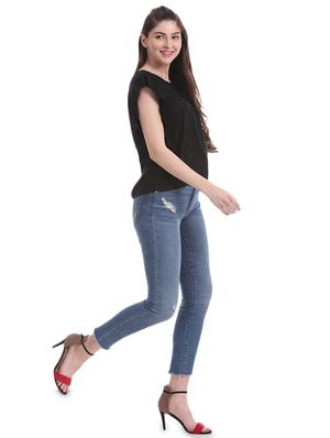 lace yoke ruffle top - 17645664 - Standard Image - 4