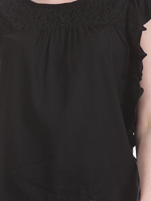 lace yoke ruffle top - 17645664 - Standard Image - 5