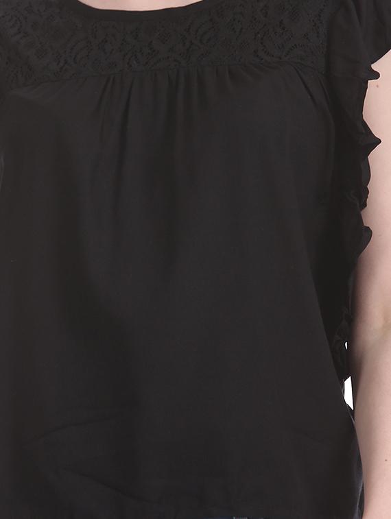 lace yoke ruffle top - 17645664 - Zoom Image - 5