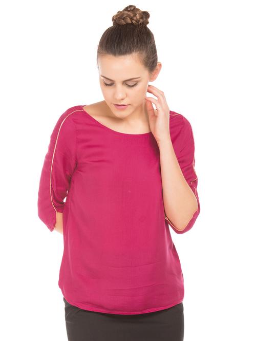 boat neck solid top - 17645668 - Standard Image - 1
