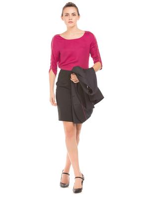 boat neck solid top - 17645668 - Standard Image - 4