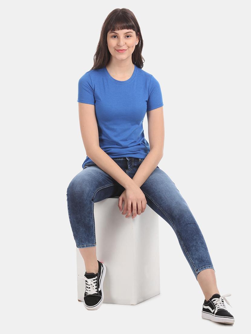crew neck solid t-shirt - 17645763 - Zoom Image - 4