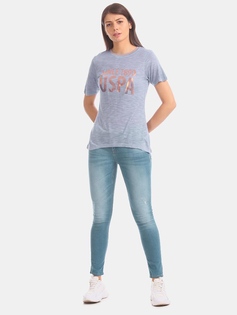round neck typographic tee - 17645767 - Zoom Image - 4