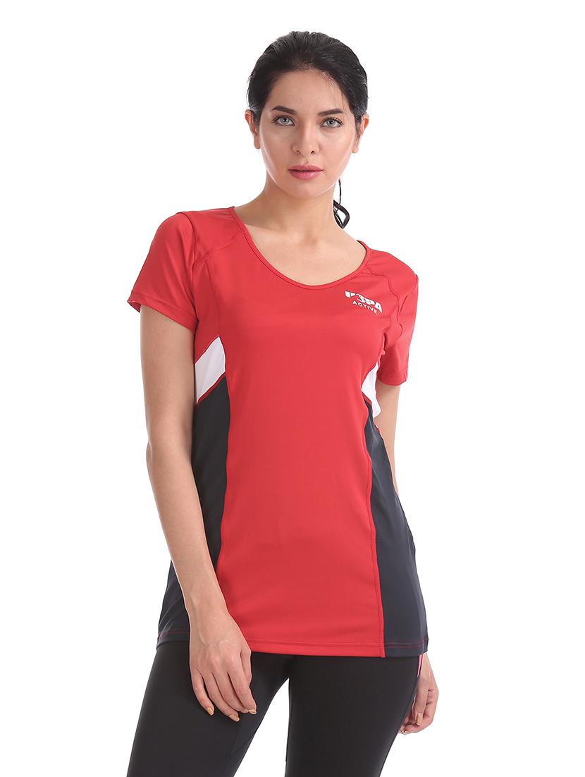 round neck color block tee - 17645775 - Zoom Image - 1