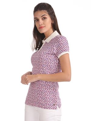 polo neck printed tee - 17645810 - Standard Image - 2