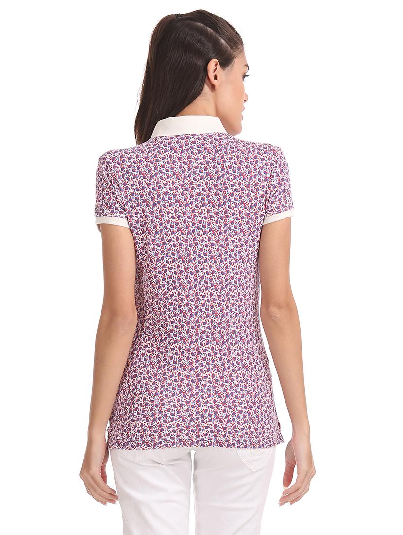 polo neck printed tee - 17645810 - Zoom Image - 3