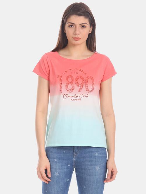round neck ombre tee - 17645814 - Standard Image - 1