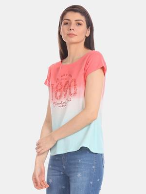 round neck ombre tee - 17645814 - Standard Image - 2