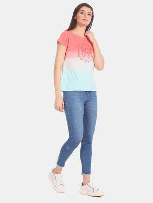 round neck ombre tee - 17645814 - Standard Image - 4