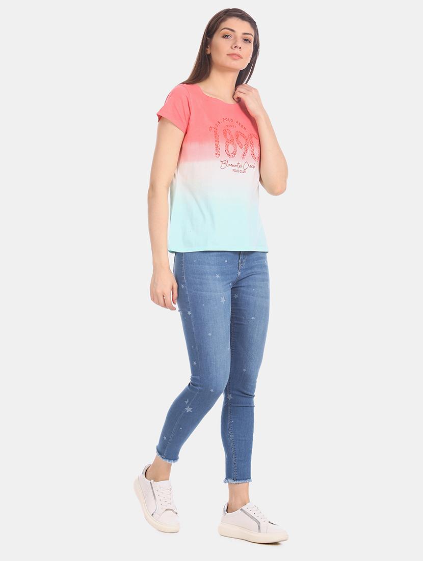 round neck ombre tee - 17645814 - Zoom Image - 4