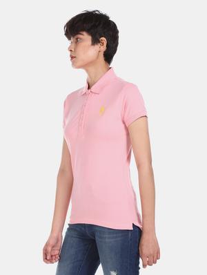 polo neck solid tee - 17645818 - Standard Image - 2